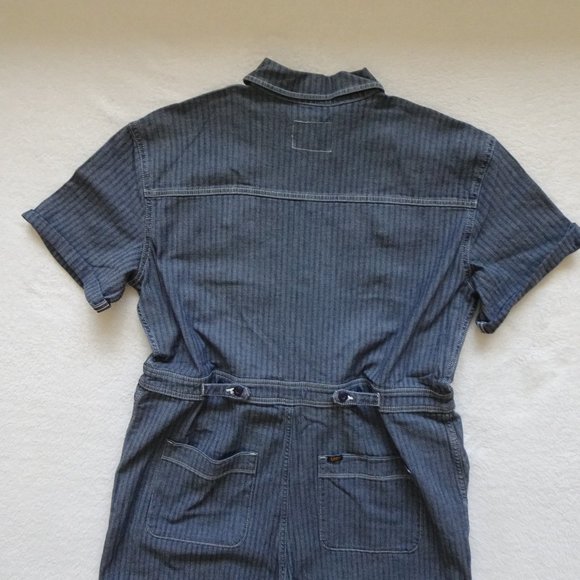 LEE Denim Romper Size XL Blue Short Union Alls Vintage Modern - Picture 6 of 14